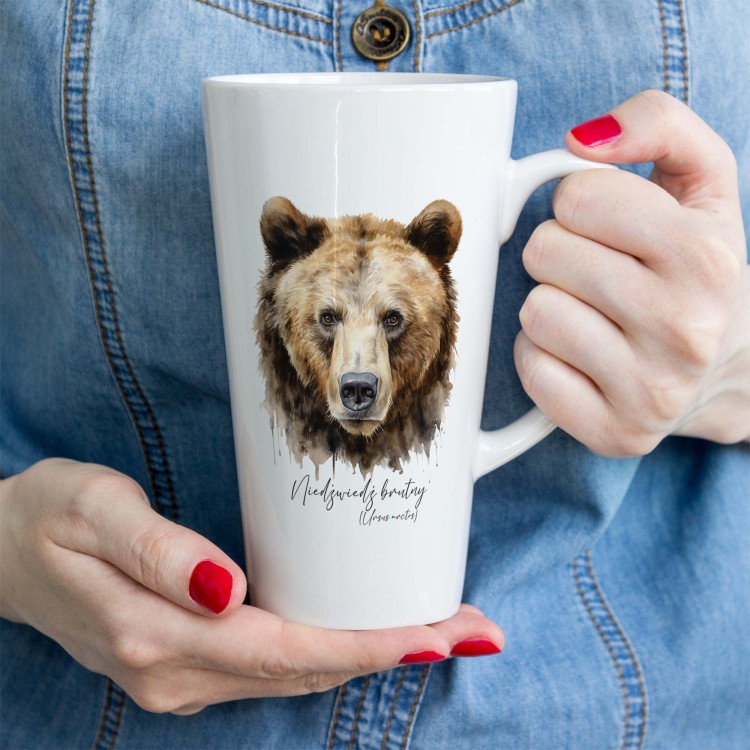 Niedźwiedź brunatny - Ursus arctos - Głowa niedźwiedzia - Prezent dla przyrodnika - Kubek latte