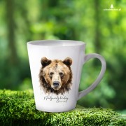 Niedźwiedź brunatny - Ursus arctos - Głowa niedźwiedzia - Prezent dla przyrodnika - Kubek latte