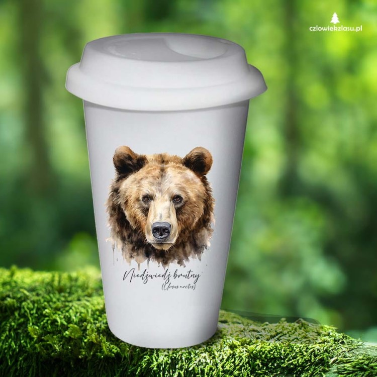 Niedźwiedź brunatny - Ursus arctos - Głowa niedźwiedź - Prezent dla przyrodnika - Tumbler