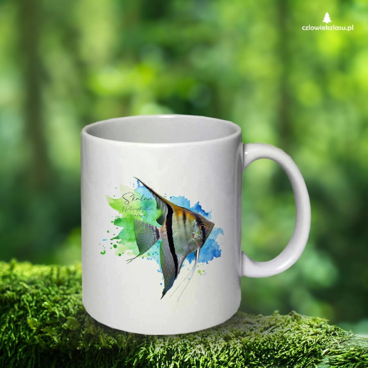 Skalar - Pterophyllum scalare - Prezent dla akwarysty - Kubek dla akwarysty - Kubek ceramiczny - Człowiek z lasu - czlowiekzlasu.pl