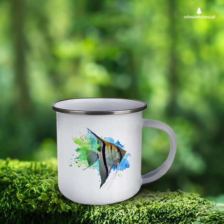 Skalar /Pterophyllum scalare/  - Kubek emaliowany