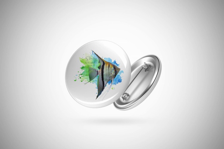 Skalar  /Pterophyllum scalare/ - Przypinka - Button