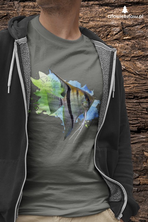 Skalar  /Pterophyllum scalare/ - Ryba - prezent dla Akwarysty - Koszulka damska / męska