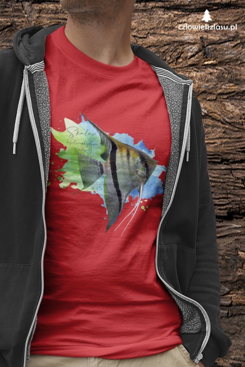 Skalar  /Pterophyllum scalare/ - Ryba - prezent dla Akwarysty - Koszulka damska / męska
