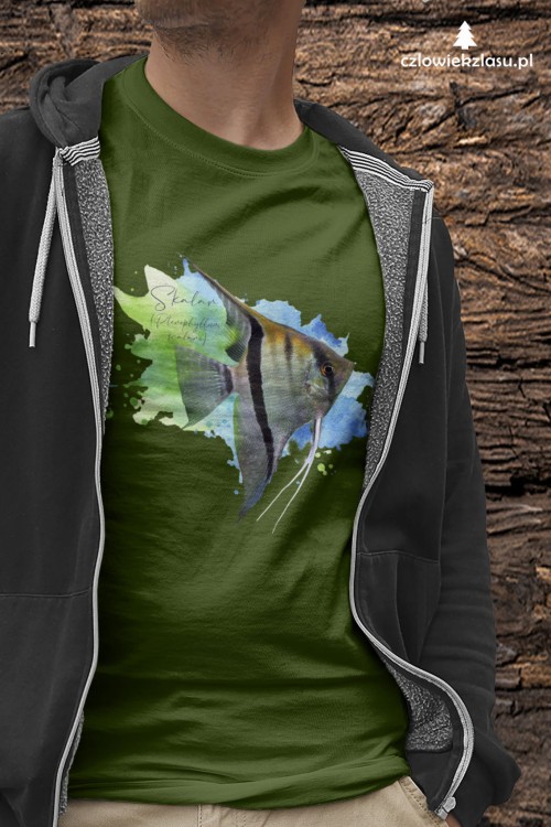 Skalar  /Pterophyllum scalare/ - Ryba - prezent dla Akwarysty - Koszulka damska / męska