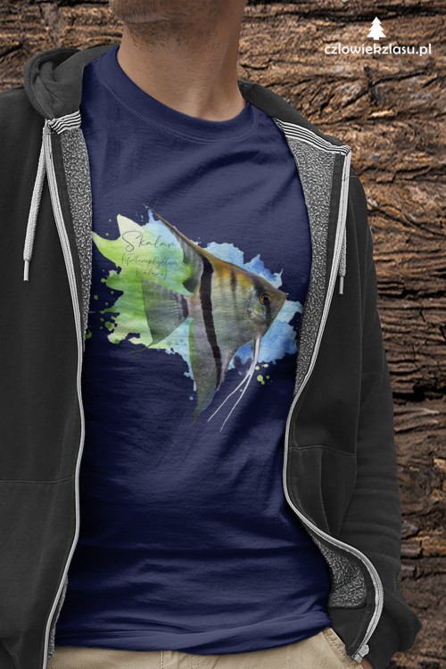 Skalar  /Pterophyllum scalare/ - Ryba - prezent dla Akwarysty - Koszulka damska / męska