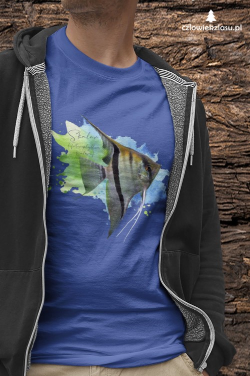Skalar  /Pterophyllum scalare/ - Ryba - prezent dla Akwarysty - Koszulka damska / męska