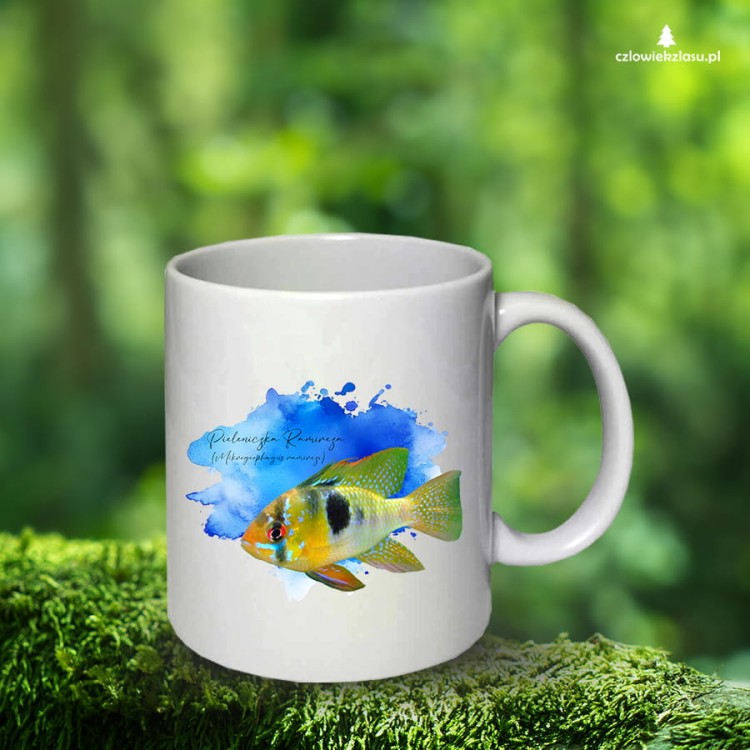 Pielęgniczka Ramireza - Mikrogeophagus ramirezi - Prezent dla akwarysty - Kubek akwarysty - Kubek ceramiczny  - Człowiek z lasu