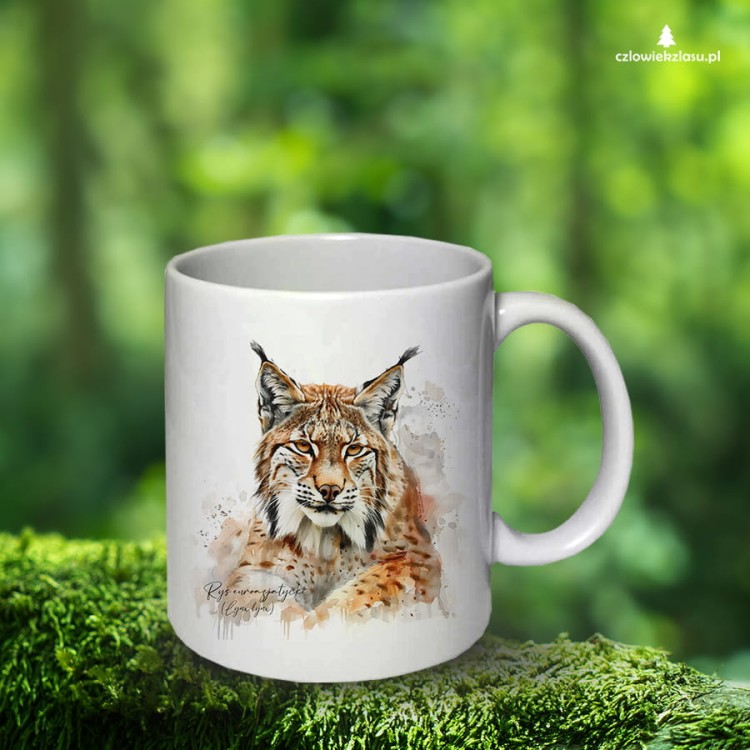 Ryś euroazjatycki 2# - Lynx lynx - Prezent dla przyrodnika - Prezent dla przyrodniczki - Kubek ceramiczny