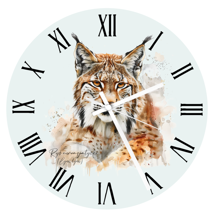 Ryś euroazjatycki #2 - Lynx lynx - Prezent dla przyrodnika - Prezent dla przyrodniczki - Zegar