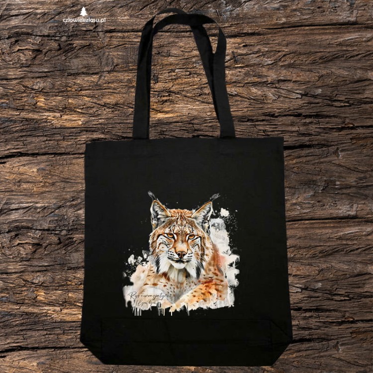 Ryś euroazjatycki #2 - Lynx lynx - Prezent dla przyrodnika - Prezent dla przyrodniczki - Torba 2 ucha