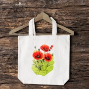 Mak polny /Papaver rhoeas L./ – prezent dla botanika, prezent dla florysty, miłośnika roślin - Torba naturalna