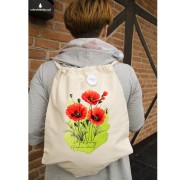 Mak polny /Papaver rhoeas L./– prezent dla botanika, prezent dla florysty, miłośnika roślin - Worek-Plecak