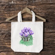 Krokus wiosenny /Crocus vernus/ – prezent dla botanika, prezent dla florysty, miłośnika roślin - Torba naturalna