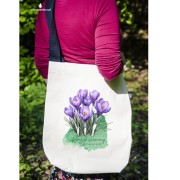 Krokus wiosenny /Crocus vernus/ – prezent dla botanika, prezent dla florysty, miłośnika roślin - Torba na ramię