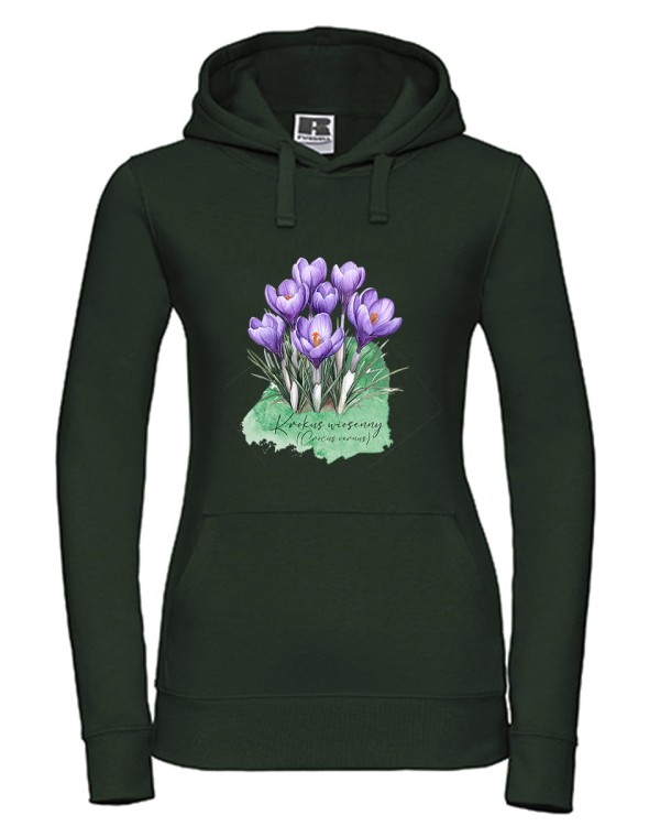 Krokus wiosenny /Crocus vernus/ – prezent dla botanika, prezent dla florysty, miłośnika roślin - Bluza z kapturem / Bluza bez kaptura