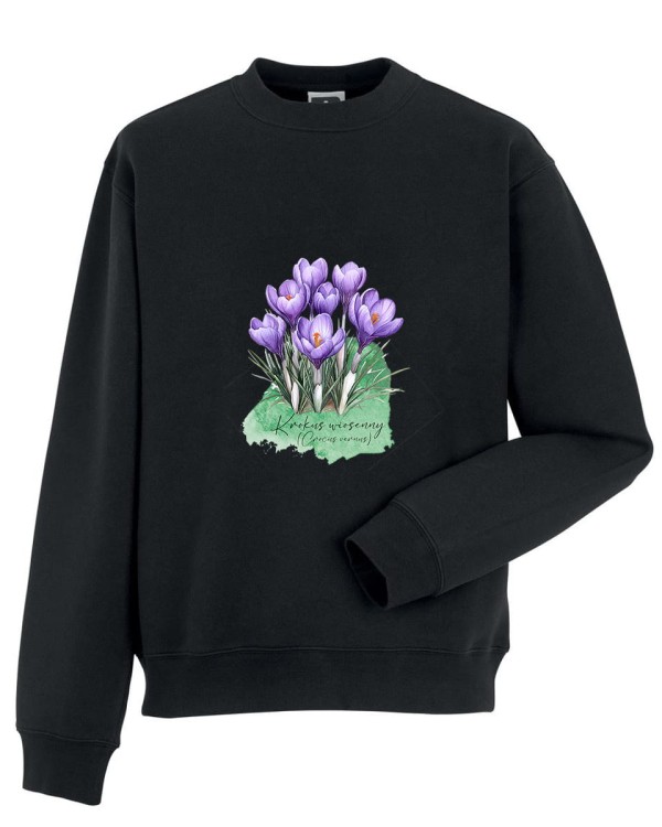 Krokus wiosenny /Crocus vernus/ – prezent dla botanika, prezent dla florysty, miłośnika roślin - Bluza z kapturem / Bluza bez kaptura
