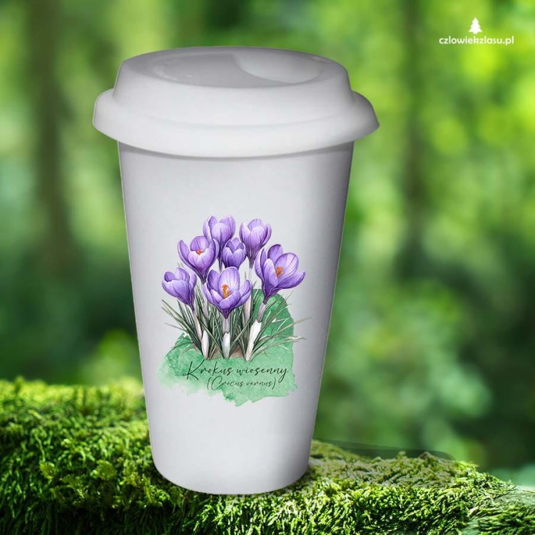 Krokus wiosenny /Crocus vernus/ – prezent dla botanika, prezent dla florysty, miłośnika roślin - Tumbler