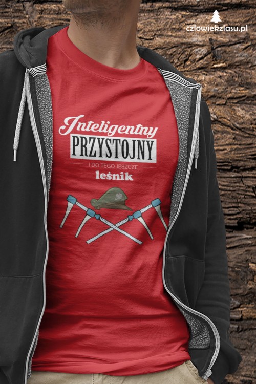 Leśnik – Inteligentny, przystojny i do tego jeszcze leśnik - Prezent dla leśnika - Koszulka leśnika - Koszulka - czlowiekzlasu.pl