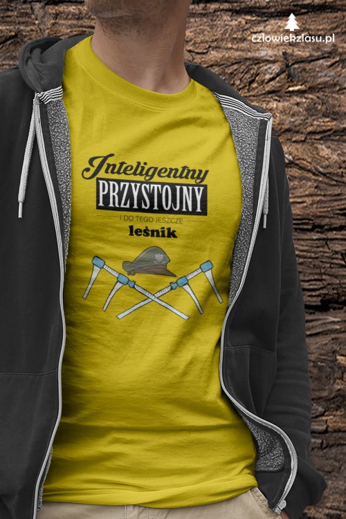 Leśnik – Inteligentny, przystojny i do tego jeszcze leśnik - Prezent dla leśnika - Koszulka leśnika - Koszulka