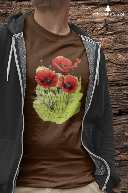 Mak polny /Papaver rhoeas L./ – prezent dla botanika, prezent dla florysty, miłośnika roślin - Koszulka