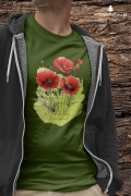 Mak polny /Papaver rhoeas L./ – prezent dla botanika, prezent dla florysty, miłośnika roślin - Koszulka