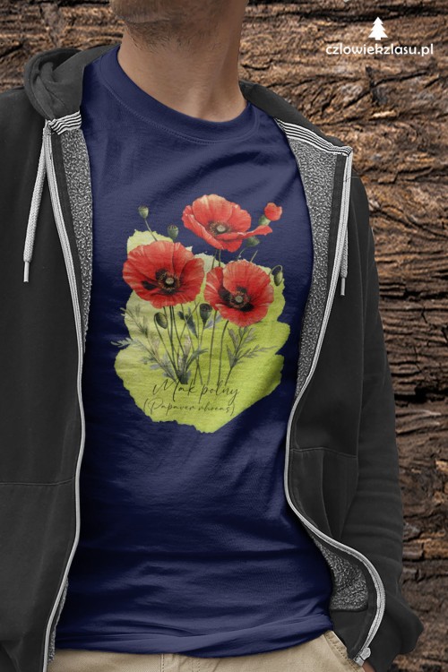 Mak polny /Papaver rhoeas L./ – prezent dla botanika, prezent dla florysty, miłośnika roślin - Koszulka