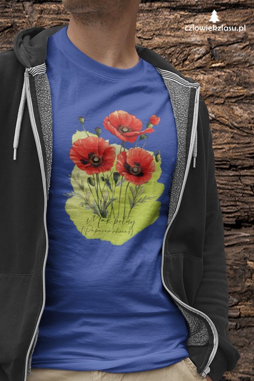Mak polny /Papaver rhoeas L./ – prezent dla botanika, prezent dla florysty, miłośnika roślin - Koszulka