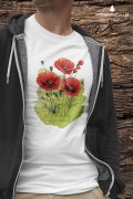 Mak polny /Papaver rhoeas L./ – prezent dla botanika, prezent dla florysty, miłośnika roślin - Koszulka