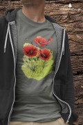 Mak polny /Papaver rhoeas L./ – prezent dla botanika, prezent dla florysty, miłośnika roślin - Koszulka