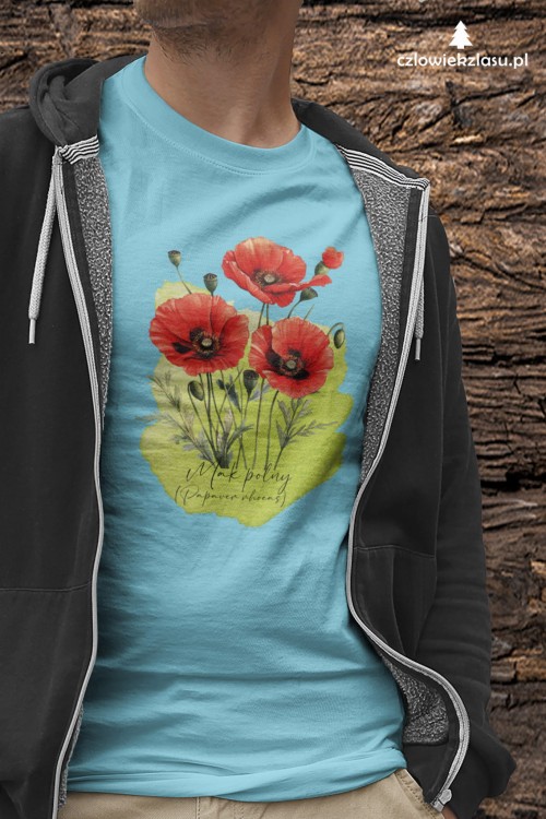 Mak polny /Papaver rhoeas L./ – prezent dla botanika, prezent dla florysty, miłośnika roślin - Koszulka