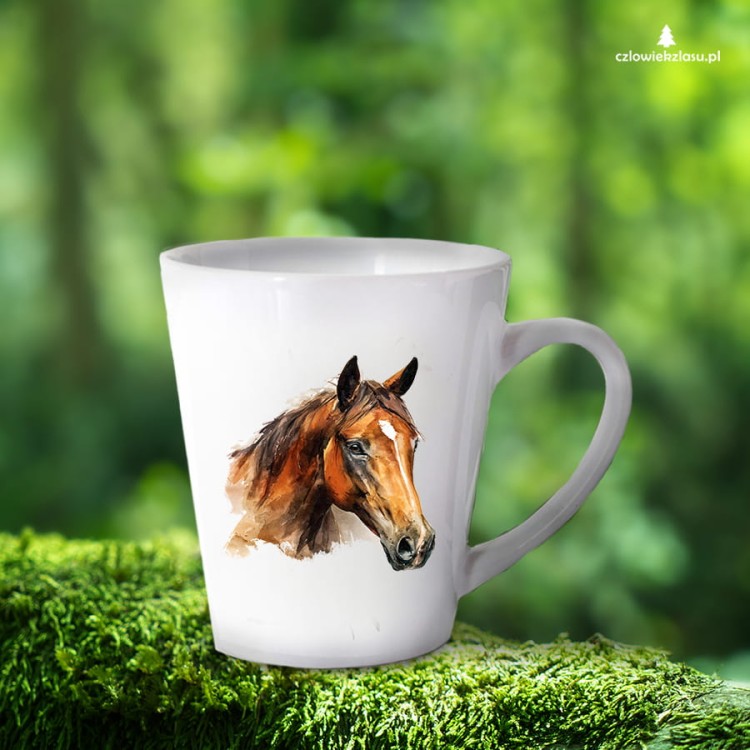 Koń głowa - kubek  latte