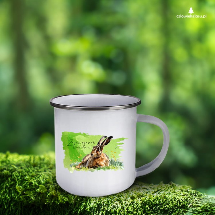 Zając szarak /Lepus europaeus/ 2- Kubek emaliowany