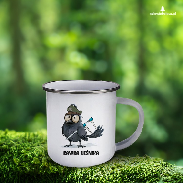 Kawka leśnika - prezent dla leśnika - Kubek emaliowany
