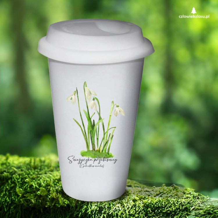 Śnieżyczka przebiśnieg /Galanthus nivalis L./ – prezent dla botanika, prezent dla florysty, miłośnika roślin - Tumbler
