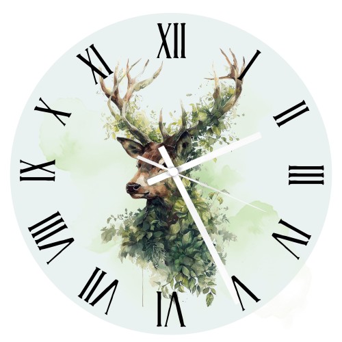 Jeleń w liściach - Prezent dla przyrodnika - Zegar