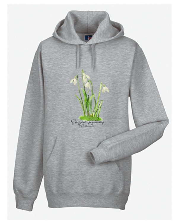 Śnieżyczka przebiśnieg /Galanthus nivalis L./ – prezent dla botanika, prezent dla florysty, miłośnika roślin - Bluza z kapturem / Bluza bez kaptura