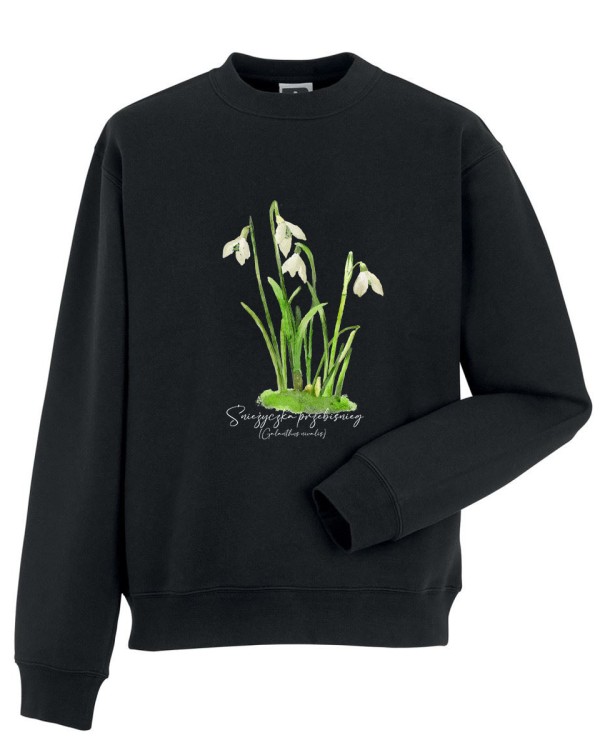 Śnieżyczka przebiśnieg /Galanthus nivalis L./ – prezent dla botanika, prezent dla florysty, miłośnika roślin - Bluza z kapturem / Bluza bez kaptura