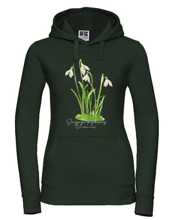 Śnieżyczka przebiśnieg /Galanthus nivalis L./ – prezent dla botanika, prezent dla florysty, miłośnika roślin - Bluza z kapturem / Bluza bez kaptura