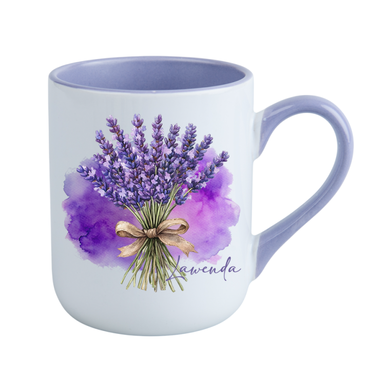 Lawenda – prezent dla botanika, prezent dla florysty, miłośnika roślin - Kubek fioletowy
