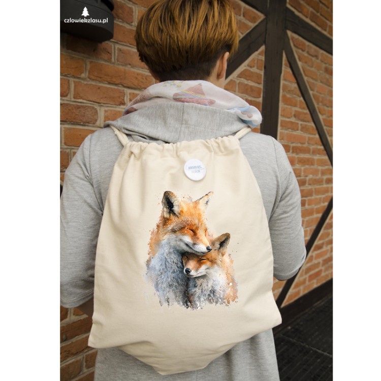 Lis rudy - Liski - Prezent dla miłośnika zwerząt - Vulpes vulpes - Worek plecak z liskami