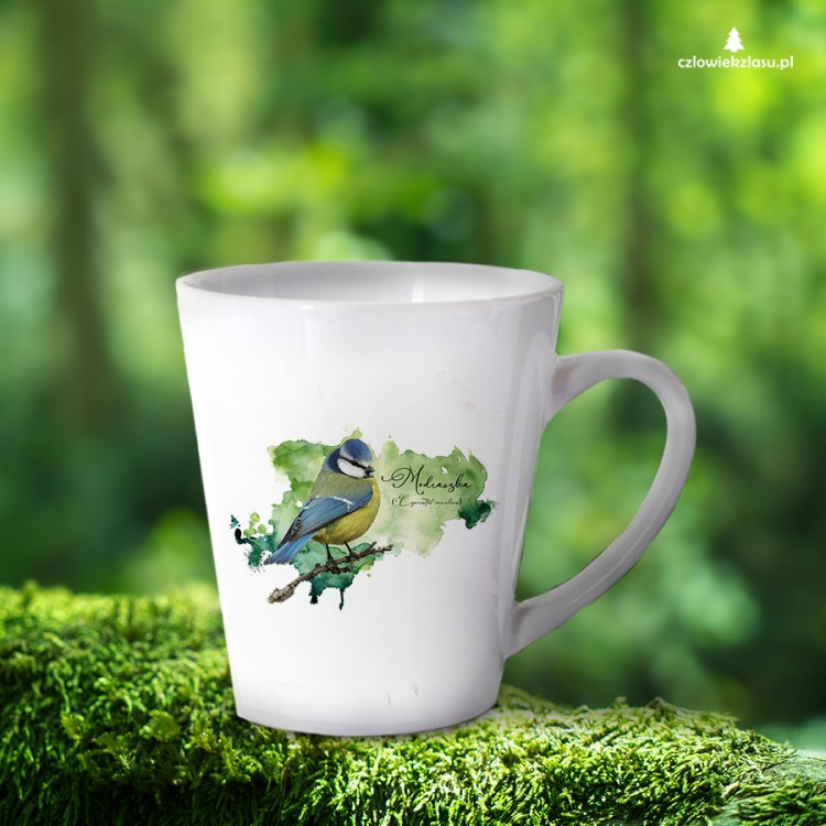 Sikorka modraszka - Cyanistes caeruleus - Prezent dla ornitologa - Kubek latte