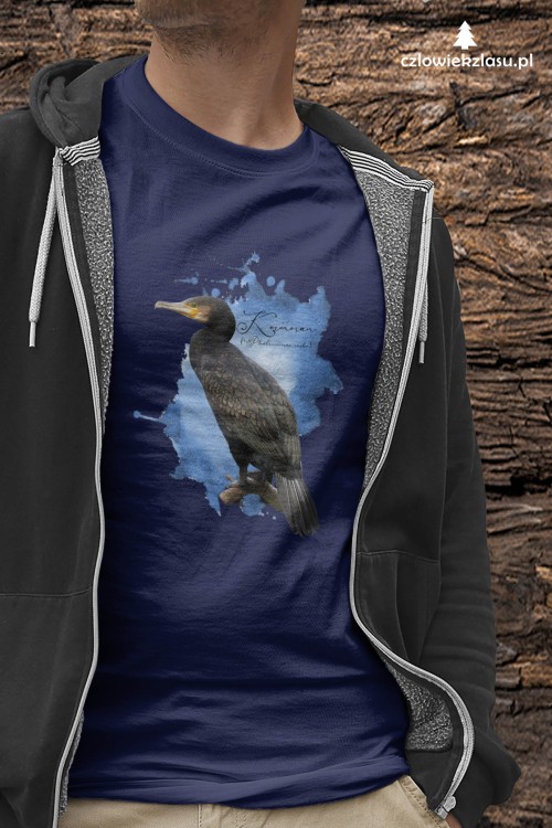 Kormoran zwyczajny /Phalacrocorax carbo/ - prezent dla ornitologa - Koszulka damska / męska