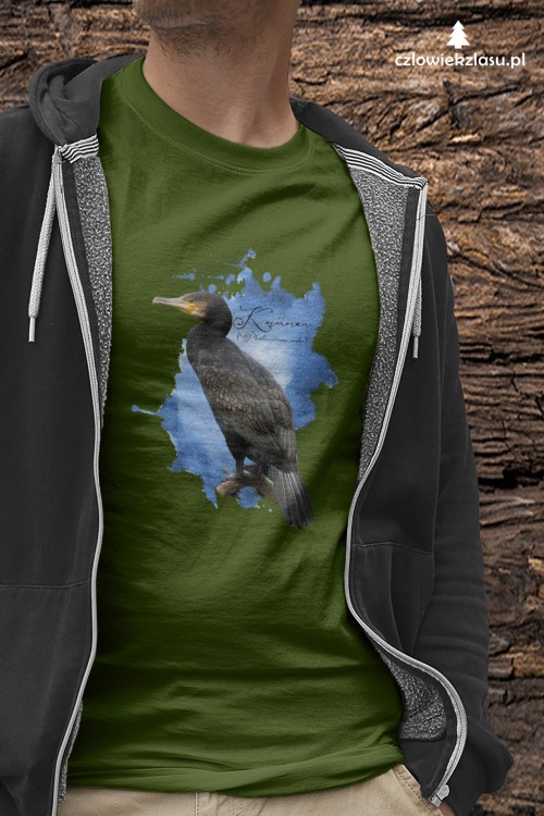 Kormoran zwyczajny /Phalacrocorax carbo/ - prezent dla ornitologa - Koszulka damska / męska