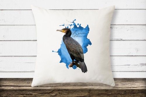 Kormoran zwyczajny /Phalacrocorax carbo/ - prezent dla ornitologa - Poduszka
