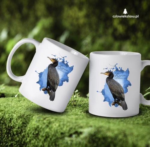 Kormoran zwyczajny /Phalacrocorax carbo/ - prezent dla ornitologa - Kubek ceramiczny