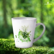 Konwalia majowa /Convallaria majalis L./ – prezent dla botanika, prezent dla florysty, miłośnika roślin - Kubek latte