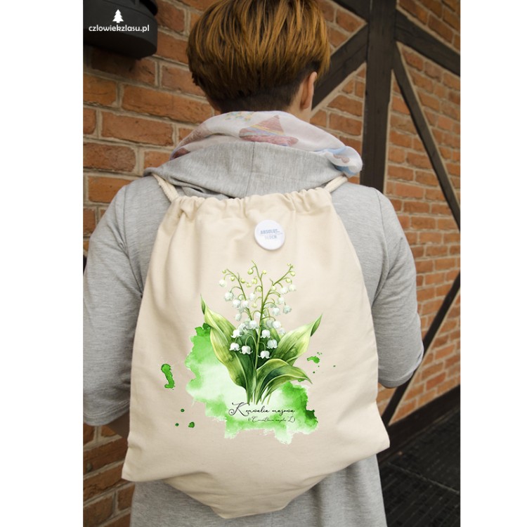 Konwalia majowa /Convallaria majalis L./ – prezent dla botanika, prezent dla florysty, miłośnika roślin - Worek-Plecak