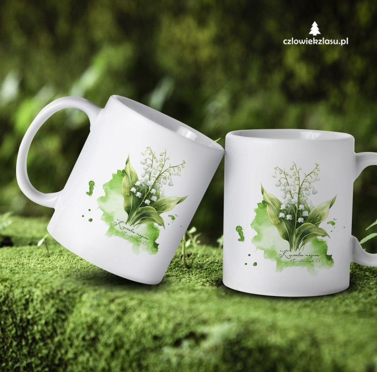 Konwalia majowa /Convallaria majalis L./ – prezent dla botanika, prezent dla florysty, miłośnika roślin - kubek ceramiczny