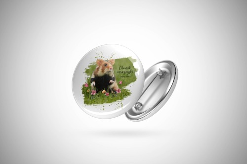 Chomik europejski -/Cricetus cricetus/ - Pies ziemny - Przypinka - Button